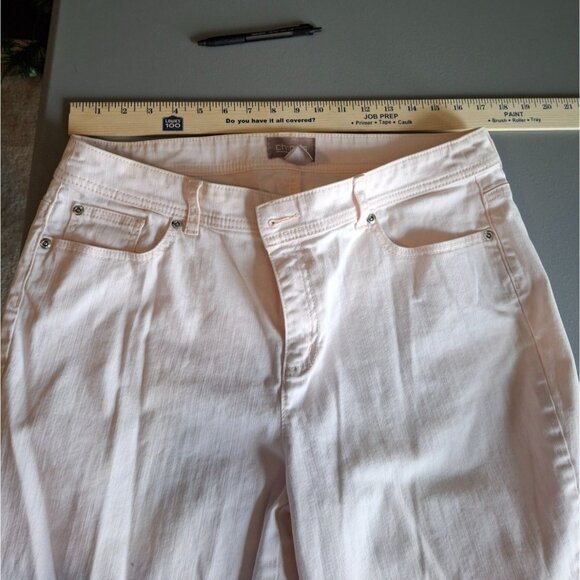 Chico's Pink Straight Leg Jeans  2 Stretch Cotton Classic Fit Minimalist Y2K - Picture 6 of 9